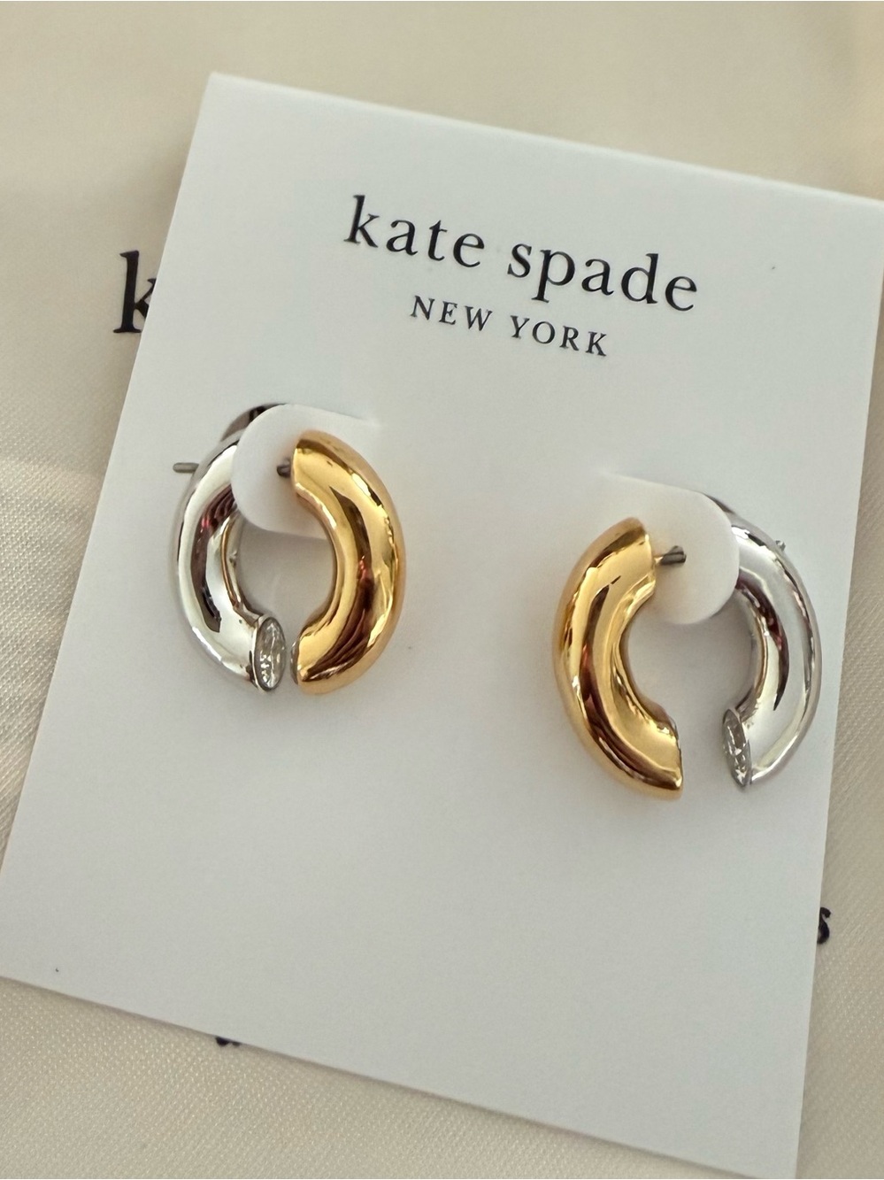 New Kate Spade  Crystal Hoop Earrings - Picture 5 of 8
